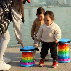 Super Heavy Duty Telescopic Folding Stool | Adjustable Portable Retractable Camping Chair