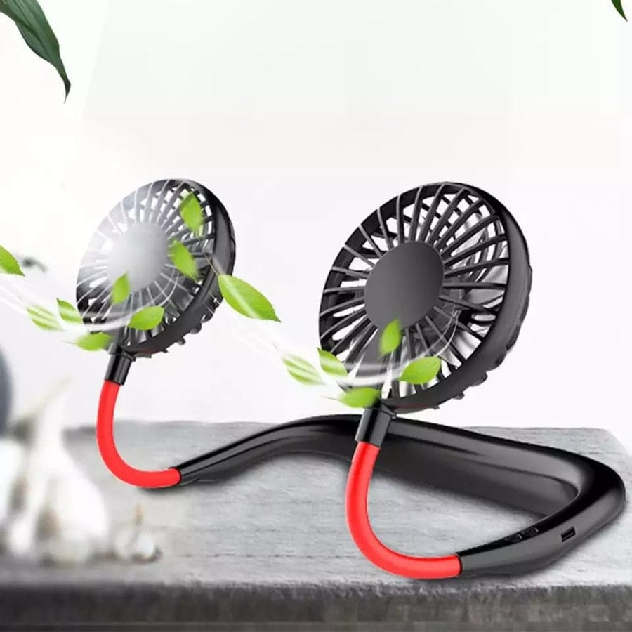 7 Wing Neck Fans Mini Portable Outdoor Fan Personal Fan Biggest Rechargeable Battery Operated Neckband Fan - Portable Cooling Device (Random Color)