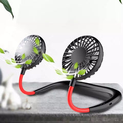 7 Wing Neck Fans Mini Portable Outdoor Fan Personal Fan Biggest Rechargeable Battery Operated Neckband Fan - Portable Cooling Device (Random Color)