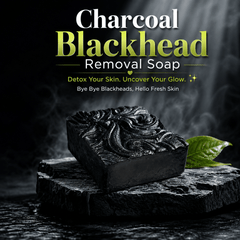 Charcoal Blackhead Removal Soap – Deep Cleansing Activated Charcoal Soap for Blackheads, Acne, Oil Control, Pore Cleansing & Clear Skin | Handmade Organic Soap