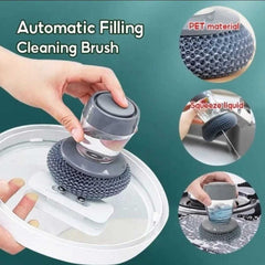 5-in-1 Ultimate Kitchen Cleaning & Sink Organizer Bundle – Faucet Extender, Soap Dispensing Scrubber, Faucet Caddy Rack, Splash Guard with suction cups & Mini Hand Squeeze Mop